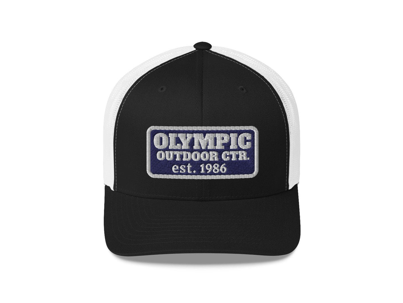 Olympic Outdoor Center Retro Trucker Cap in Black